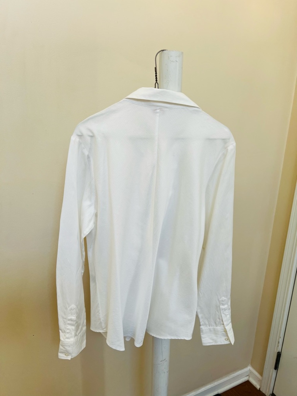 Talbots Women's Blouse Diagonal Striped White Button Shirt SIZE 16 100% Cotton - Picture 3 of 13
